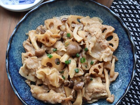 れんこんとしめじの豚バラ炒め